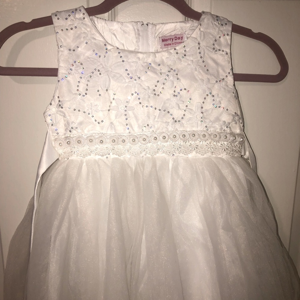 Toddlers white formal dress